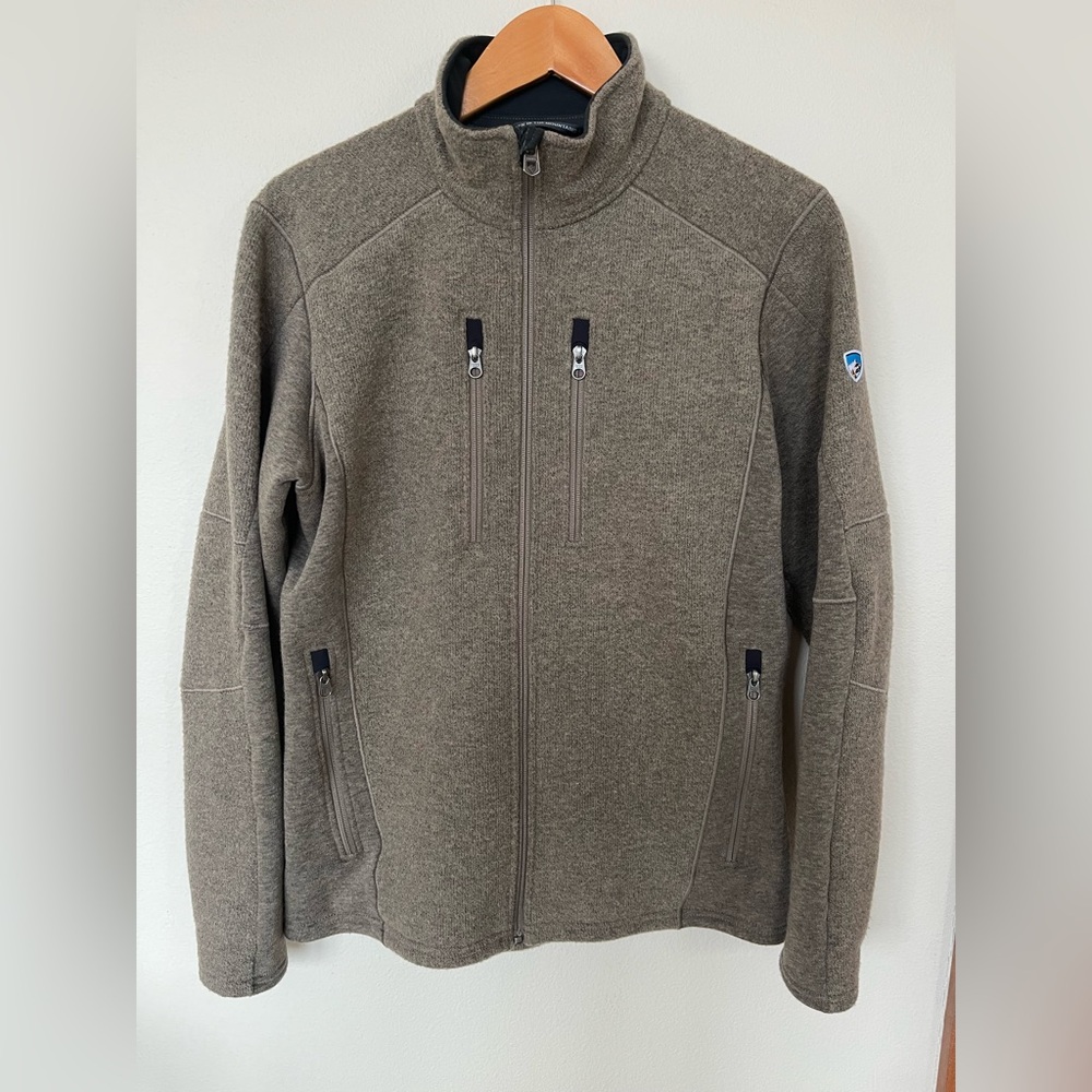 Kuhl Interceptr Jacket Mens Small Oatmeal Brown Full Zip Fleece